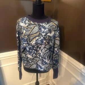 Joie Caleigh Floral Print Cropped Sweatshirt